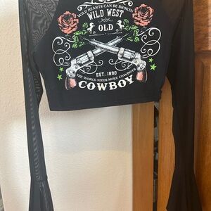 Fashion Nova Wild West Long Sleeve crop top